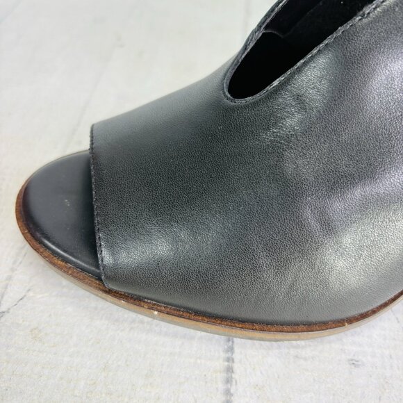 Lucky Brand JOAL Leather Ankle Block Open Toe Stacked Heels Booties Sz 10 M 41.5 - Picture 14 of 16